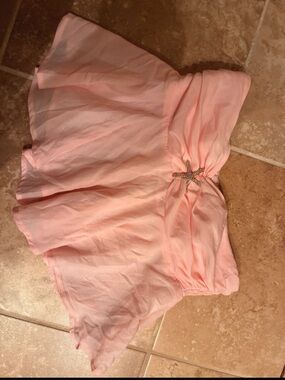 Strapless Blush Pink Chiffon Top with Starfish Accent